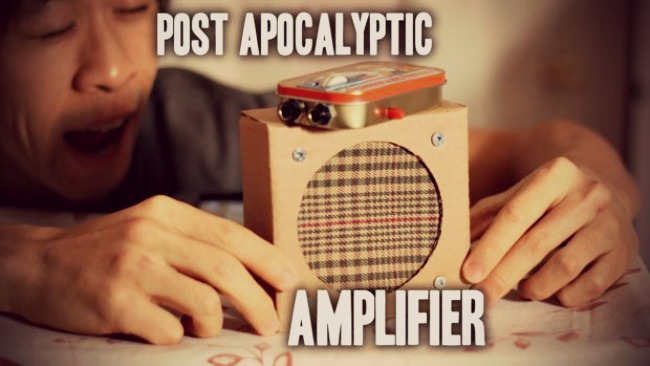 Post Apocalyptic Mini Tin Can Amplifier Needs No Electricity