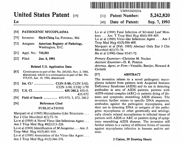 Mycoplasma Patent