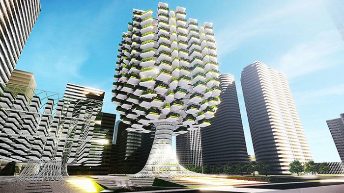 Tree Shaped Vertical Farms That Grow 24 Acres Of Urban Crops