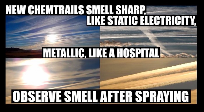 Newer Chemtrails Smell Like Static Electricity, Metallic, Like a Hospital: Take Note