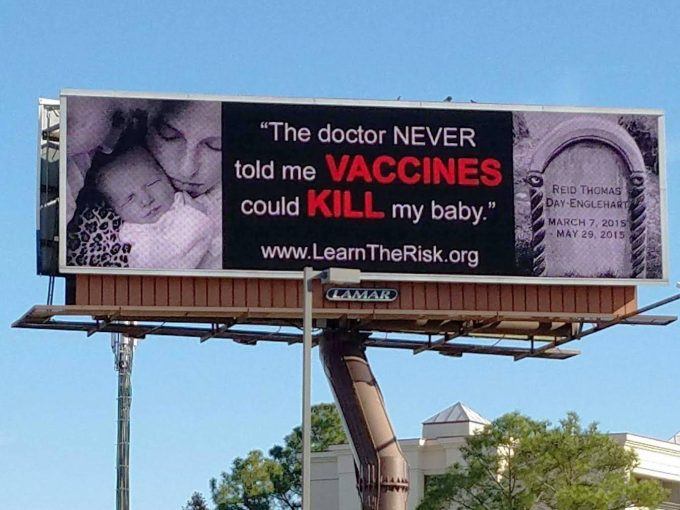 A New Billboard Reminds Parents Vaccines Can Kill Their Baby