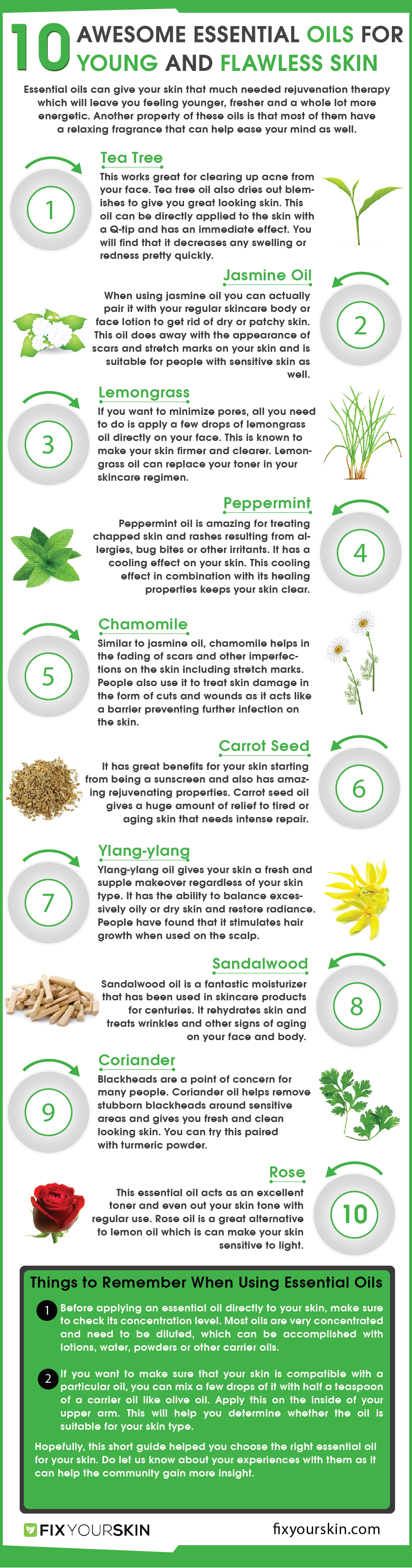 10 Best Essential Oils You Cannot Ignore for a Flawless Skin w/ Infograph