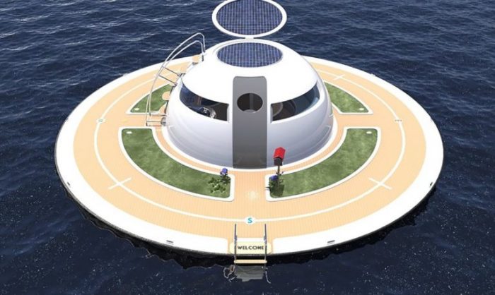 This Floating Off-Grid UFO Home Is Fully Powered By Wind, Water And Sun