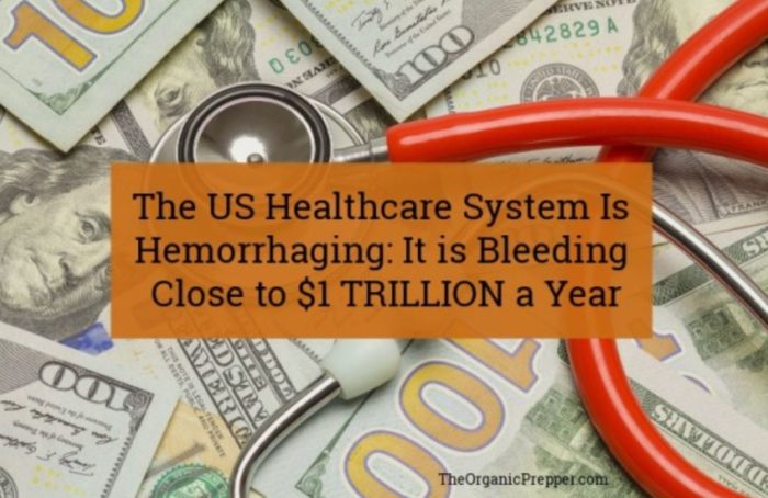 The US Healthcare System Is Hemorrhaging: It is Bleeding Close to $1 TRILLION a Year