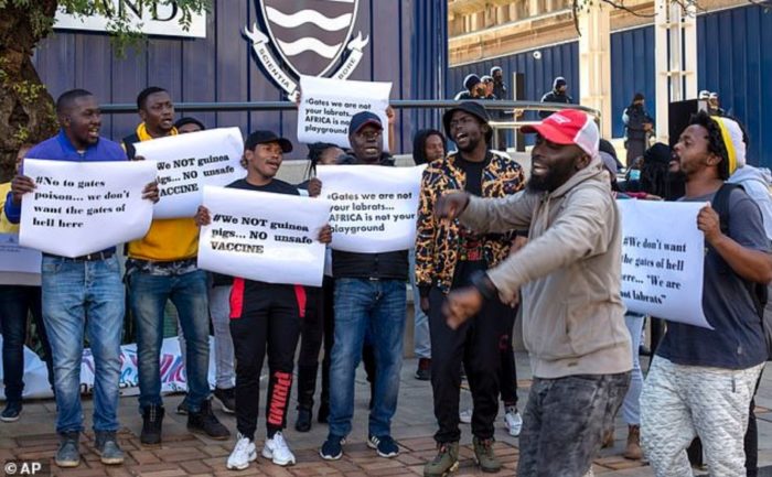 “Bill Gates We Are Not Your Lab Rats!” Africans Protest COVID Vaccine Trials Among Poor