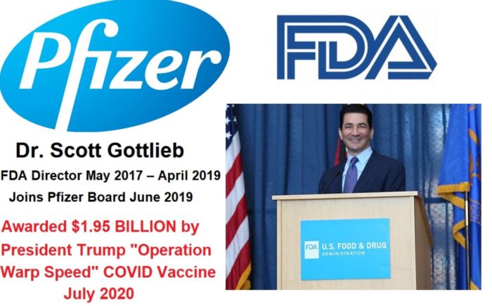 Former FDA Director Gottlieb Now Pfizer Board Member Secures $1.95 BILLION for COVID Vaccine