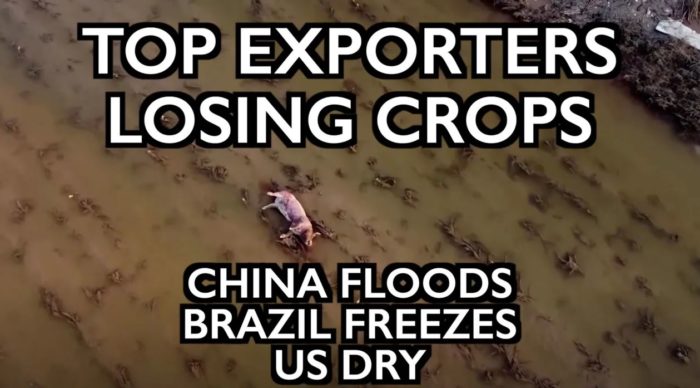 China Floods, Brazil Freezes, US Dry — Top Exporters Lose Crops as Grains Crisis Accelerates