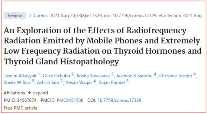 EMF/RF/5G: Mobile Phones and the Thyroid