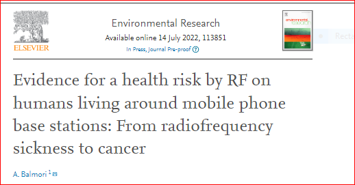 New Review Paper on Health Risks From Living Near Cell Towers: Radiofrequency Sickness, Cancer, Changes In Biochemistry
