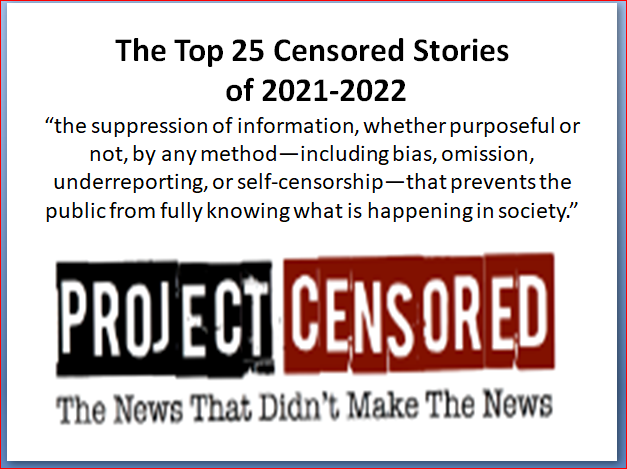 “Project Censored” List: Top 25 Most Censored News Stories of the Year